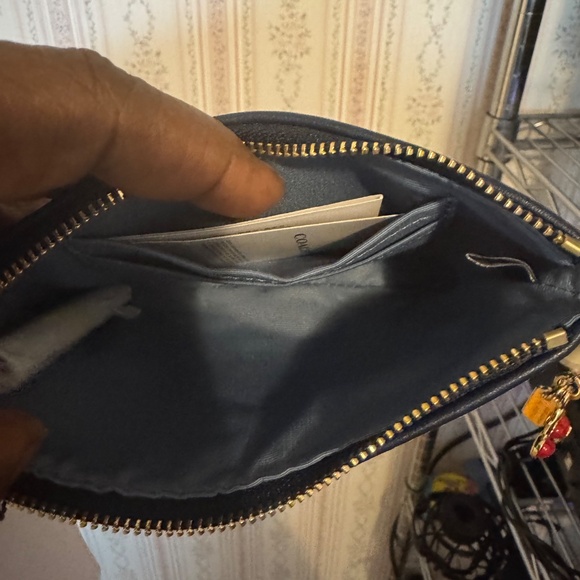 Coach Corner Zip Wristlet In Signature Denim - Picture 5 of 5